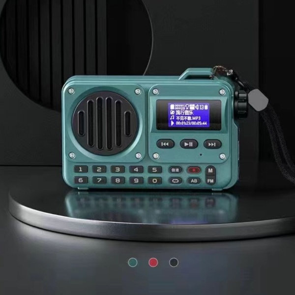 不见不散BV800无线蓝牙音箱 可插卡便携式收音机中文歌词显示复读