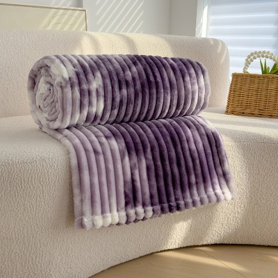 加厚毛毯牛奶绒珊瑚绒法兰绒午休空调毯沙发盖毯办公室礼品小毯子