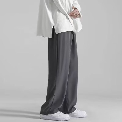 冰丝休闲卫裤子男夏季薄款直筒长裤宽松运动速干男士休闲裤夏天