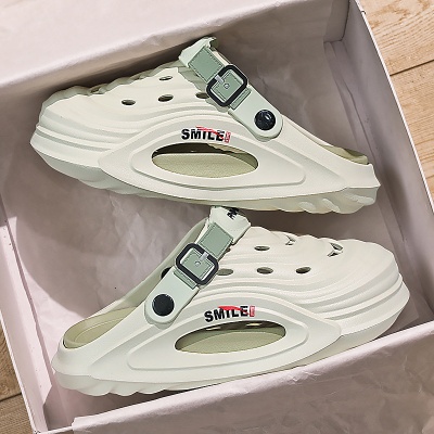 森马洞洞鞋男士夏季外穿运动耐磨包头凉鞋防滑厚底踩屎感沙滩凉拖