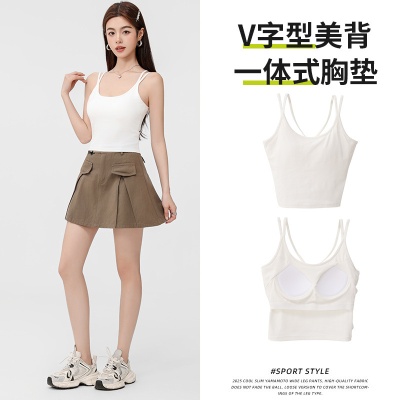吊带背心女夏新款内衣运动文胸带胸垫内搭美背打底瑜伽外穿上衣女