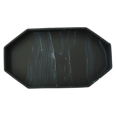 蚁巢 硅胶收纳托盘八边形浴室厨房客厅梳妆台桌面收纳盒大理石纹