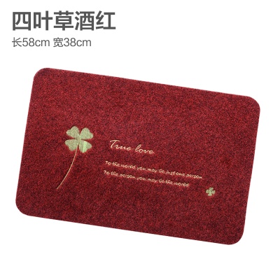 家用四叶草地垫 防滑蹭灰垫拉绒脚垫 卫浴厨房印花防滑垫工厂批发