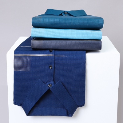 短袖POLO衫男夏季新款中年男士宽松休闲t恤冰丝凉感透气男装上衣