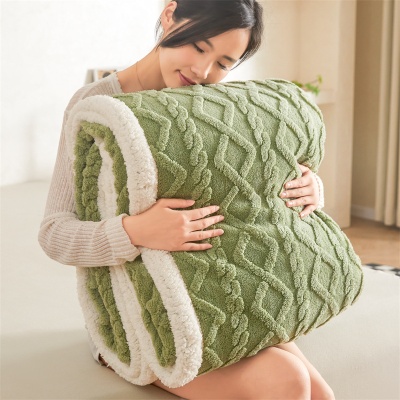 塔芙绒休闲午睡盖毯多功能披肩羊羔绒毯子活动礼品毛毯跨境外贸毯