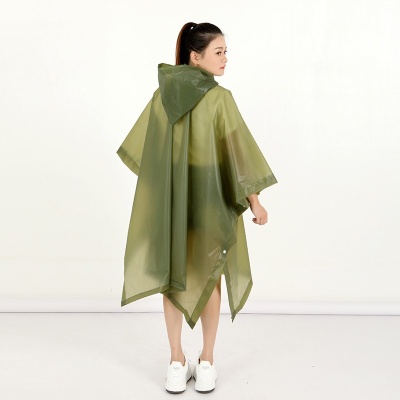 peva骑行雨披成人无袖斗篷磨砂套头旅行户外雨衣批发
