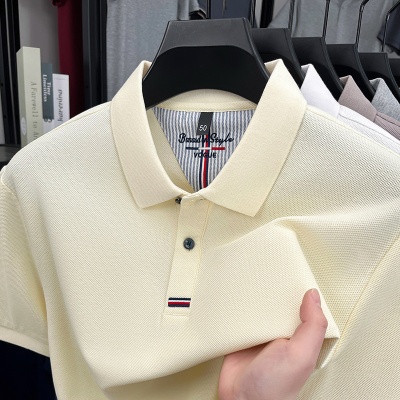 100%纯棉翻领poloT恤跨境休闲男装宽松打底体恤衫上衣男装短袖男t