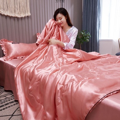 夏凉被三件套空调被四件套冰丝薄被子夏季学生宿舍可水洗一件批发