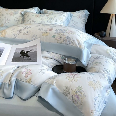 莱赛尔天丝床上四件套夏季凉感冰丝夏凉被床单被套空调薄被子床笠