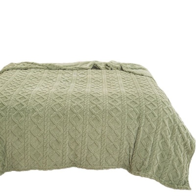 外贸纯色塔芙绒提花毛毯法兰绒毯子盖毯礼品空调毯多功能午睡毯