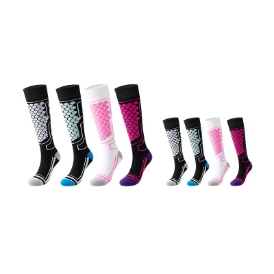 滑雪袜子运动袜冬季加绒保暖长筒袜亲子款毛圈加厚小腿袜户外长袜