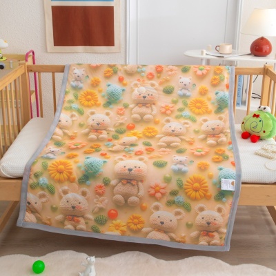 跨境新款5D数码浮雕儿童婴儿夏凉被薄被家纺儿童凉感丝夏被批发