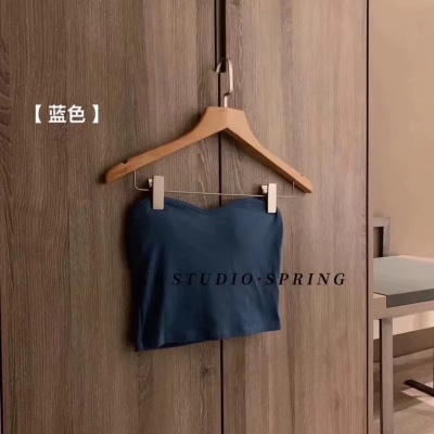 无痕打底衫少女螺纹棉裹胸外穿辣妹美背带胸垫舒适吊带小背心