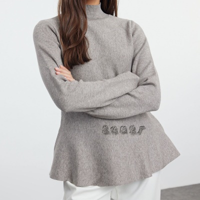 2025新品欧美女装外贸裙摆外套时尚百搭跨境秋冬爆款亚马逊毛衣女