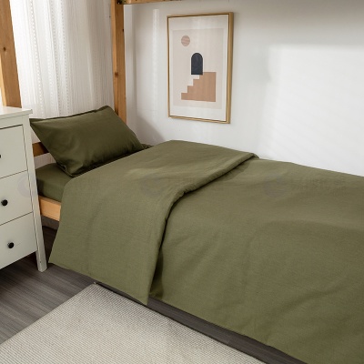 大学军训学生宿舍三件套床单被罩枕套单人床上用品单位纯棉三件套