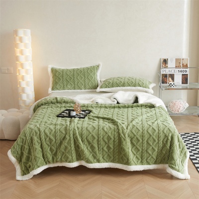 塔芙绒休闲午睡盖毯多功能披肩羊羔绒毯子活动礼品毛毯跨境外贸毯