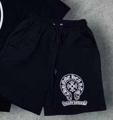 欧美T恤潮复古印花圆领短袖男士宽松纯棉宽松hiphop裤子情侣套装