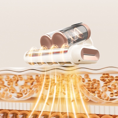 跨境新款超声波强吸力滚刷双尘杯拍打过滤除紫外线杀菌除螨仪批发