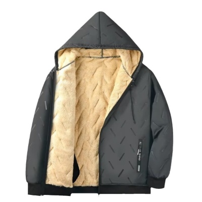 新款冬季羊羔绒外套连帽棉衣男加绒加厚东北抗寒保暖棉服棉裤套装