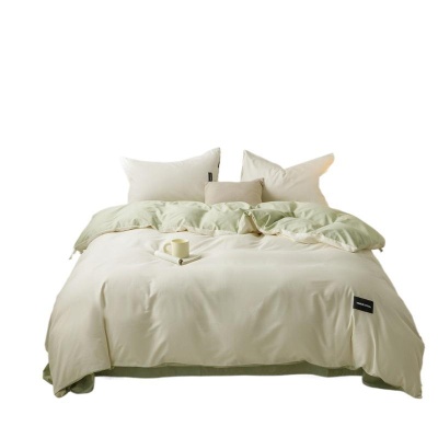 全棉水洗棉四件套 100纯棉被套床单学生宿舍150x200被罩床笠床品3