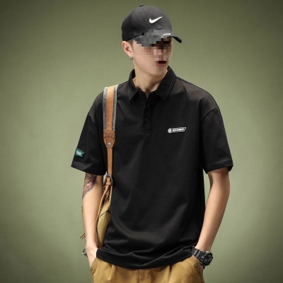 重磅白色g外贸短袖POLO衫男夏季宽松青年保罗美式设计感T跨境黑色