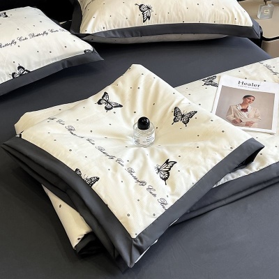 夏季A类轻奢空调被四件套可机洗夏天水洗棉薄款单双人凉感薄被子