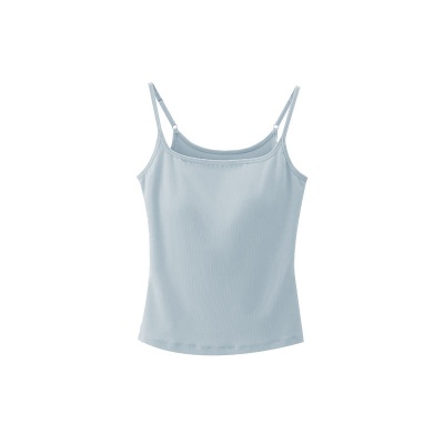 【7A抗菌莱赛尔】凉感带胸垫吊带背心女外穿大码内搭美背白色上衣