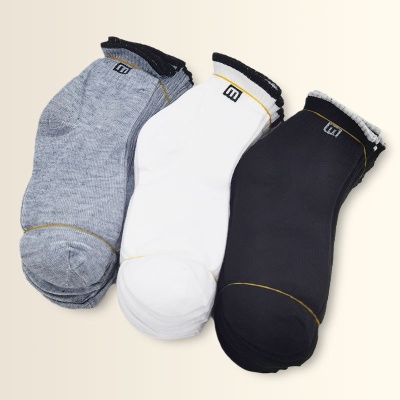 男女棉袜足浴独立包装浅口船袜黑灰白袜子中筒运动地摊批发旅行袜