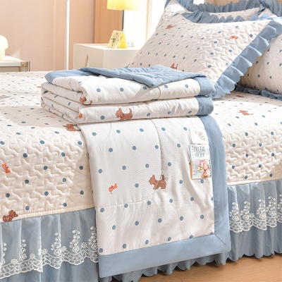新款针织棉床盖款夏被四件套绗缝加棉亲肤空调被裸睡夏凉被批发