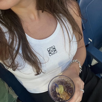 Y2K夜店风新款夏秋季花纹刺绣修身时尚街头螺纹套头女短背心