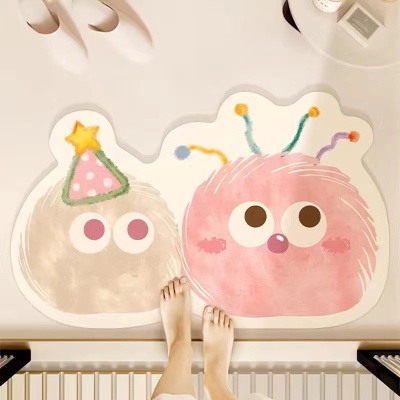 卡通浴室吸水地垫趣味卫生间门口硅藻泥防滑脚垫家用厕所速干地毯