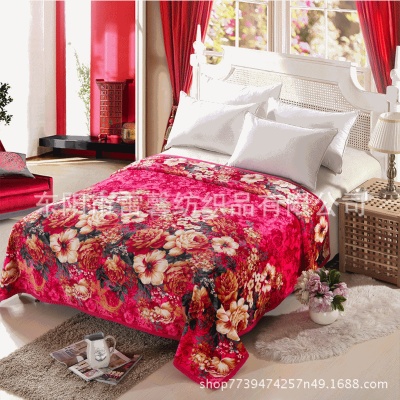 外贸印花法兰绒毛毯定 制双面加厚珊瑚绒空调被盖毯礼品毯子批发