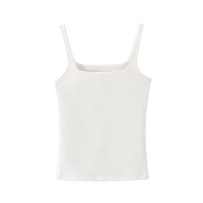 背心女带胸垫不跑杯一体式不可拆卸内搭高级女士吊带抹胸外穿代发