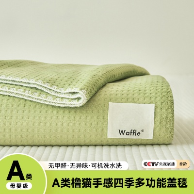 华夫格毛毯加厚夏天空调毯子午睡办公室床上用沙发盖毯午休薄被子