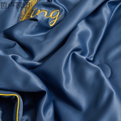 床单单件空调被子四季通用水洗冰丝夏凉被刺绣夏被四件套单人轻奢