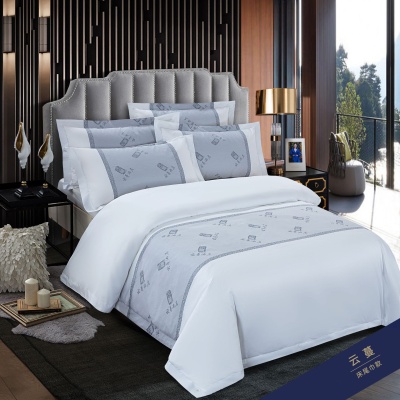 纯棉全棉贡缎床笠四件套 高档简约风床上用品 家纺民宿酒店布草