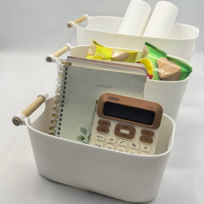 整理收纳置物筐 浴室厨房卫生间塑料盒家用桌面杂物篮子多功能