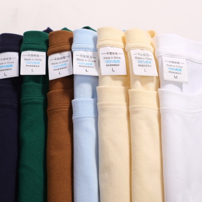 纯棉t恤短袖200g精梳纯棉女式圆领短袖纯色t恤衫直筒休闲圆领t恤