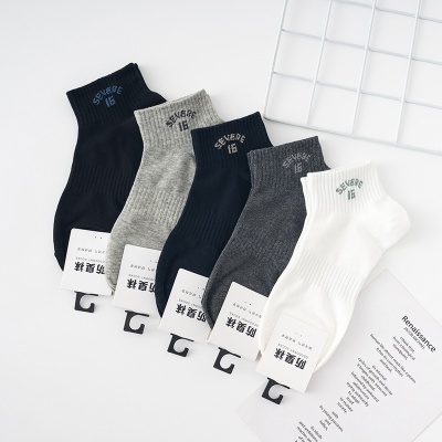 夏季棉袜子 男士船袜短袜户外运动袜纯学院风春夏袜子 厂家批发