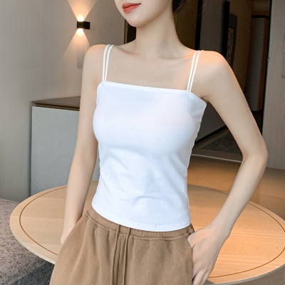 黑色小吊带背心女内搭春夏新款美背带胸垫一体遮副乳打底修身上衣