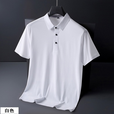 现货冰丝男士POLO衫男夏季薄款高级感商务休闲弹力翻领衬衫t恤