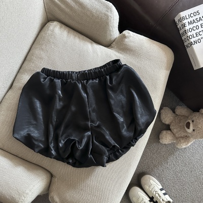 纯欲风光泽感灯笼短裤女夏季松紧腰宽松百搭蓬蓬高级感休闲阔腿裤