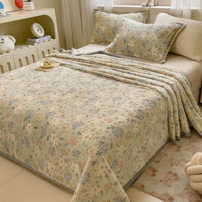 秋冬法兰绒毛毯盖毯毯子卡通沙发毯毛绒床单空调办公室午睡毯被子