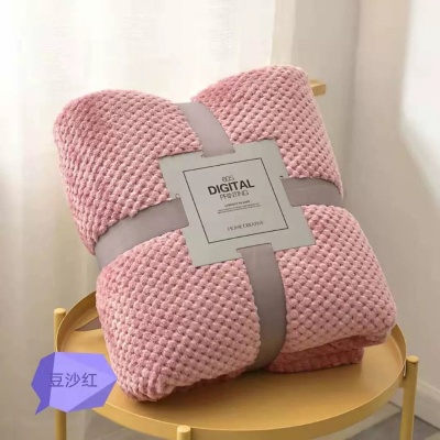 沙发礼品空调毯菠萝格毛毯加厚纯色法兰绒盖毯午睡办公室毯子批发