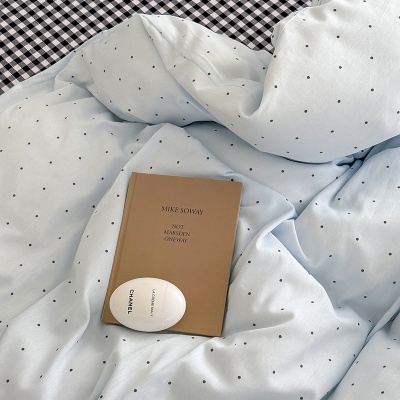 春夏款水洗棉撞色床上浮游冰岛简约风四件套纯棉床单床笠被罩批发