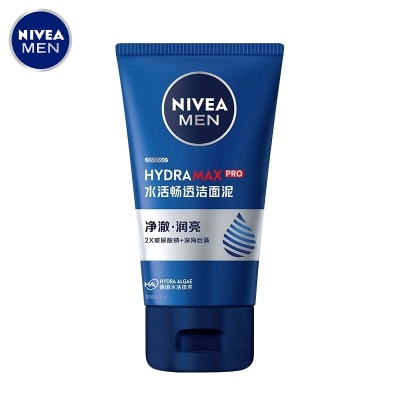 妮维雅男士水活多效洁面乳100g水活畅透洁面泥洗面奶温和正品批发