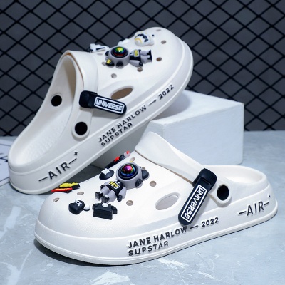 洞洞鞋男款2024夏季沙滩鞋防滑轻便厚底踩屎感外穿运动包头拖鞋男