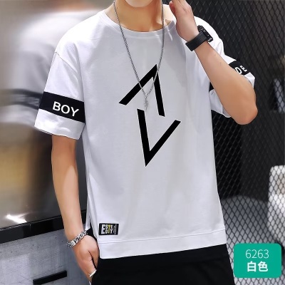 短袖t恤男士夏季薄款休闲长裤运动套装男装一套宽松半袖体恤