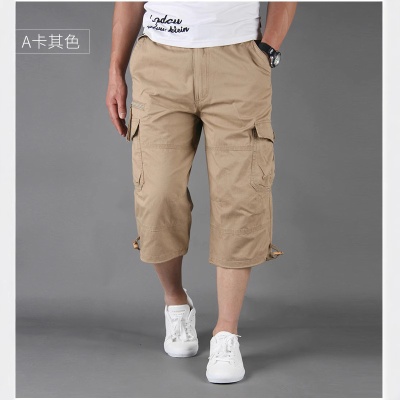 批发七分裤男工装裤中裤男宽松薄款男式多口袋户外运动休闲短裤