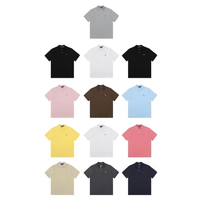 新款2025夏季经典小马标刺绣logo简约休闲男女情侣同款短袖polo衫